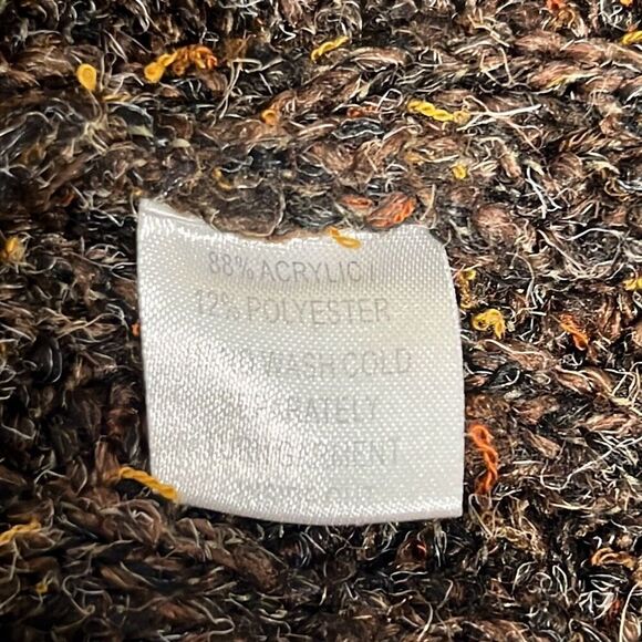 Vintage Alps Brown Marled V Neck‎ Pullover Sweater Cableknit Long Sleeves Medium - Picture 6 of 8